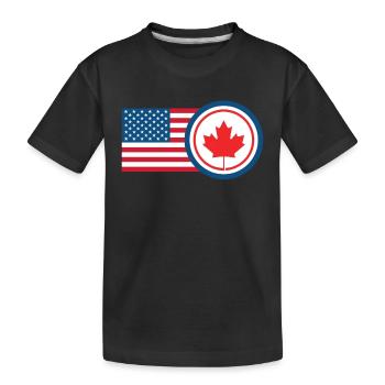 Kanada USA Fahne Herkunft - Kinder Premium Bio T-Shirt - Schwarz - Vorne