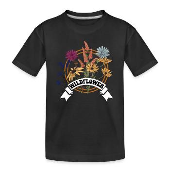 Belles fleurs sauvages Fleurs sauvages Bouquet Fleur - T-shirt bio Premium Enfant - noir - Devant