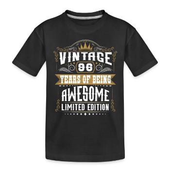 96 Years Of Being Awesome 96 Geburtstag 96 Jahre - Kinder Premium Bio T-Shirt - Schwarz - Vorne