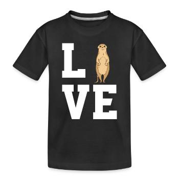 Dear Meerkats - Kids' Premium Organic T-Shirt - black - Front