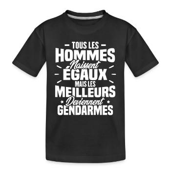 Les meilleurs hommes deviennent gendarmes - T-shirt bio Premium Enfant - noir - Devant
