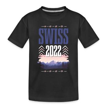 Swiss 2022 - Kinder Premium Bio T-Shirt - Schwarz - Vorne