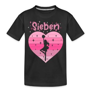 7. Geburtstag Tochter Mädchen Cheerleader - Kinder Premium Bio T-Shirt - Schwarz - Vorne