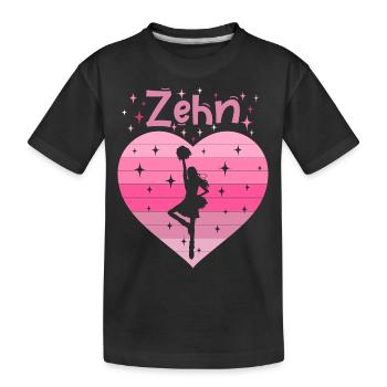 10. Geburtstag Tochter Mädchen Cheerleader - Kinder Premium Bio T-Shirt - Schwarz - Vorne