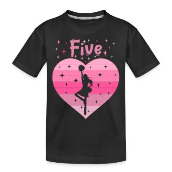 5. Geburtstag Tochter Mädchen Cheerleader - Kinder Premium Bio T-Shirt - Schwarz - Vorne