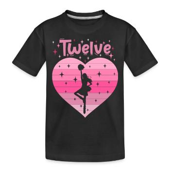 12. Geburtstag Tochter Mädchen Cheerleader - Kinder Premium Bio T-Shirt - Schwarz - Vorne