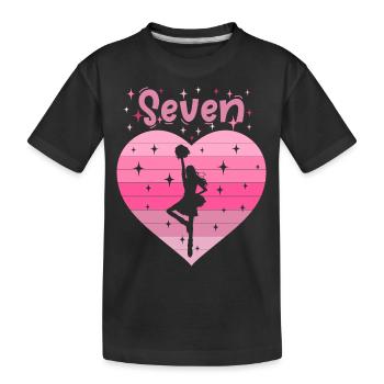 7. Geburtstag Tochter Mädchen Cheerleader - Kinder Premium Bio T-Shirt - Schwarz - Vorne
