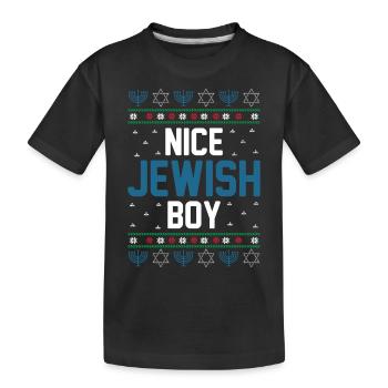Hanoukka Juif Affreux Noël - Gentil garçon juif - T-shirt bio Premium Enfant - noir - Devant