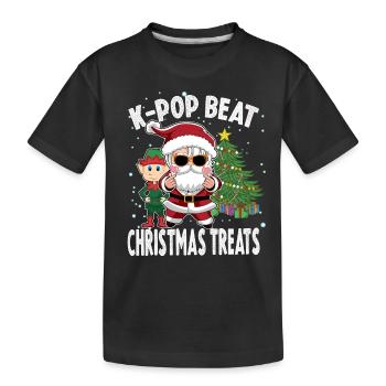 K Pop Beat Friandises de Noël, K Pop Teens Noël - T-shirt bio Premium Enfant - noir - Devant