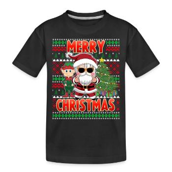Merry Christmas Korean Pop Idol Christmas - Kids' Premium Organic T-Shirt - black - Front
