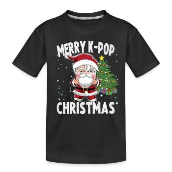 Frohe Weihnachten Oppa Santa K-Pop Idol - Kinder Premium Bio T-Shirt - Schwarz - Vorne