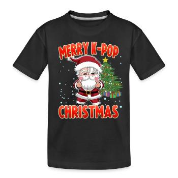 Teens K-Pop Design Weihnachten - Kinder Premium Bio T-Shirt - Schwarz - Vorne