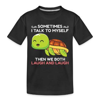Drôle de tortue de mer Tortue de mer Eau de mer - T-shirt bio Premium Enfant - noir - Devant