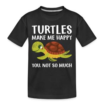 Drôle de tortue de mer Tortue de mer Eau de mer - T-shirt bio Premium Enfant - noir - Devant