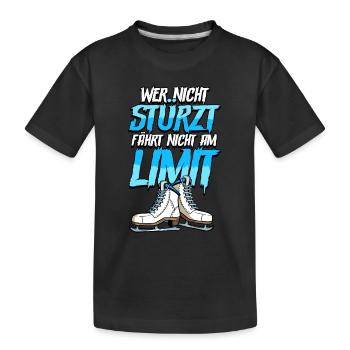 Eislaufen - Kinder Premium Bio T-Shirt - Schwarz - Vorne