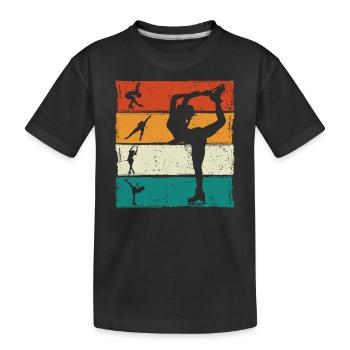 Eislaufen - Kinder Premium Bio T-Shirt - Schwarz - Vorne