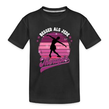 Eislaufen - Kinder Premium Bio T-Shirt - Schwarz - Vorne