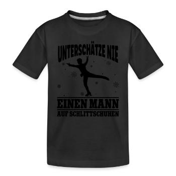 Eislaufen - Kinder Premium Bio T-Shirt - Schwarz - Vorne
