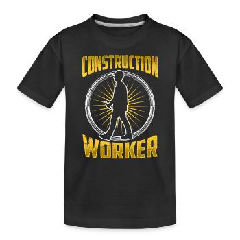 Construction Worker Construction Team Construction Site Teamwork - Kids' Premium Organic T-Shirt - black - Front