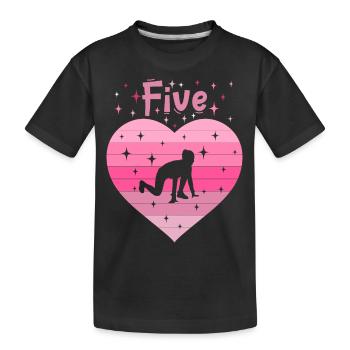 5. Geburtstag Tochter Mädchen Leichtathletik - Kinder Premium Bio T-Shirt - Schwarz - Vorne