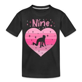 9. Geburtstag Tochter Mädchen Leichtathletik - Kinder Premium Bio T-Shirt - Schwarz - Vorne