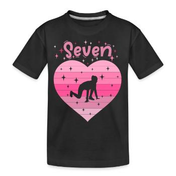 7. Geburtstag Tochter Mädchen Leichtathletik - Kinder Premium Bio T-Shirt - Schwarz - Vorne