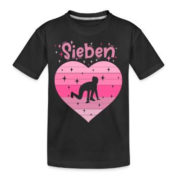 7. Geburtstag Tochter Mädchen Leichtathletik - Kinder Premium Bio T-Shirt - Schwarz - Vorne