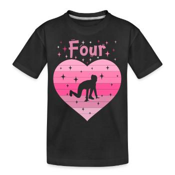 4. Geburtstag Tochter Mädchen Leichtathletik - Kinder Premium Bio T-Shirt - Schwarz - Vorne