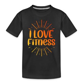 I love fitness - Kids' Premium Organic T-Shirt - black - Front