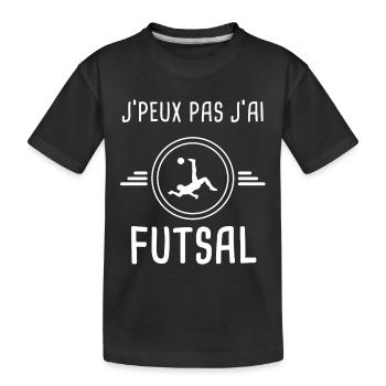 futsal je peux pas j'ai futsal footballeur - T-shirt bio Premium Enfant - noir - Devant