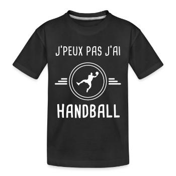 handball je peux pas j'ai handball sport - T-shirt bio Premium Enfant - noir - Devant