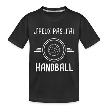 handball je peux pas j'ai handball handballeur - T-shirt bio Premium Enfant - noir - Devant