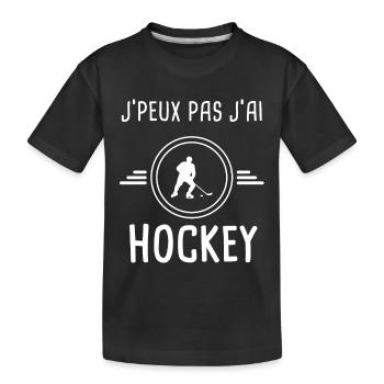 hockey je peux pas j'ai hockey hockeyeur - T-shirt bio Premium Enfant - noir - Devant