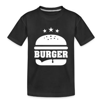 Sauberes Vintage-inspiriertes einfarbiges Burger-Design - Kinder Premium Bio T-Shirt - Schwarz - Vorne