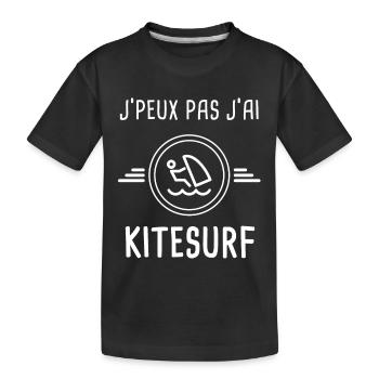 kitesurf je peux pas j'ai kitesurf kitesurfeur - T-shirt bio Premium Enfant - noir - Devant