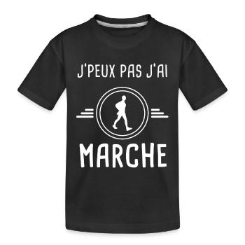 marche je peux pas j'ai marche marcheur - T-shirt bio Premium Enfant - noir - Devant