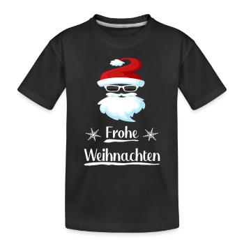 Weihnachtsmann Nikolaus mit Sonnenbrille - Kinder Premium Bio T-Shirt - Schwarz - Vorne