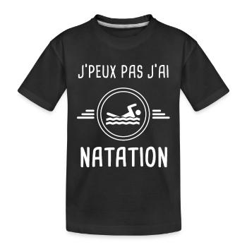 natation je peux pas j'ai natation nageur - T-shirt bio Premium Enfant - noir - Devant