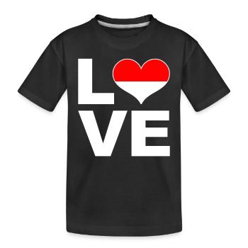 J’aime l’Indonésie drapeau du cœur Indonésie - T-shirt bio Premium Enfant - noir - Devant