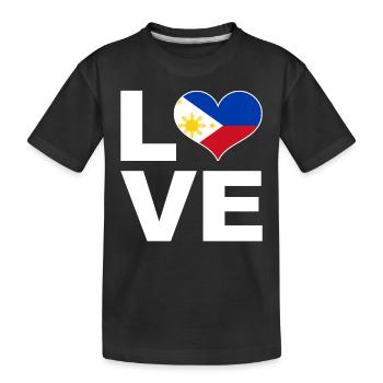 J’aime le drapeau du cœur des Philippines Philippines - T-shirt bio Premium Enfant - noir - Devant