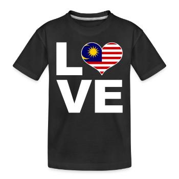 I love Malaysia heart flag Malaysia - Kids' Premium Organic T-Shirt - black - Front