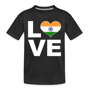 J’aime l’Inde drapeau du cœur Inde - T-shirt bio Premium Enfant - noir - Devant