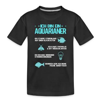 Ich bin ein Aquarianer - Kinder Premium Bio T-Shirt - Schwarz - Vorne