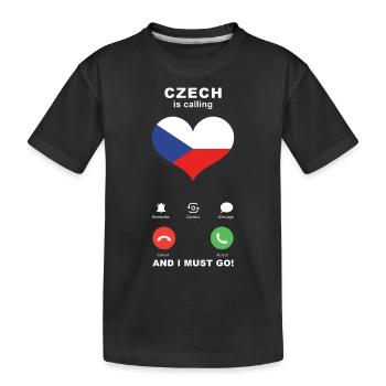 Tschechien is calling Tschechien Herz Souvenir - Kinder Premium Bio T-Shirt - Schwarz - Vorne