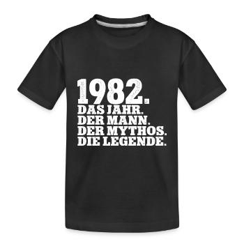 1982 Männer Geburtstag - Kinder Premium Bio T-Shirt - Schwarz - Vorne