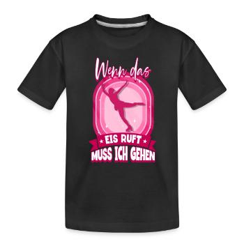 Eislaufen - Kinder Premium Bio T-Shirt - Schwarz - Vorne