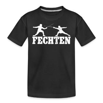 Fechten - Kinder Premium Bio T-Shirt - Schwarz - Vorne