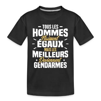 Les meilleurs hommes deviennent gendarmes - T-shirt bio Premium Enfant - noir - Devant