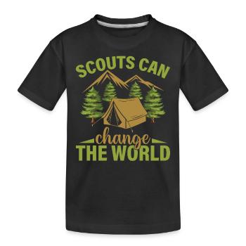 Les scouts peuvent changer le monde - Randonnée Scoutisme - T-shirt bio Premium Enfant - noir - Devant