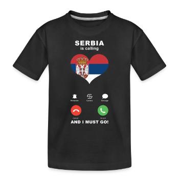 Serbia is calling Serbia Heart Souvenir - Kids' Premium Organic T-Shirt - black - Front